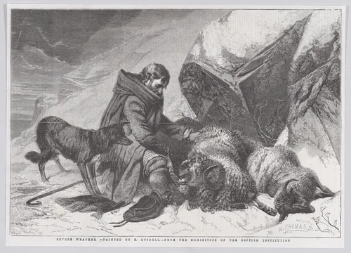 Severe Weather, from "Illustrated London News" by William Luson Thomas, print, 1856