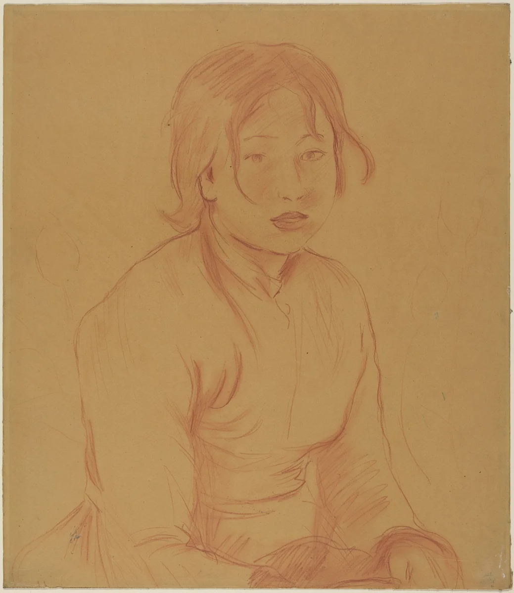 Peasant Girl by Berthe Morisot, drawing, 1890