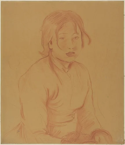 Peasant Girl by Berthe Morisot, drawing, 1890