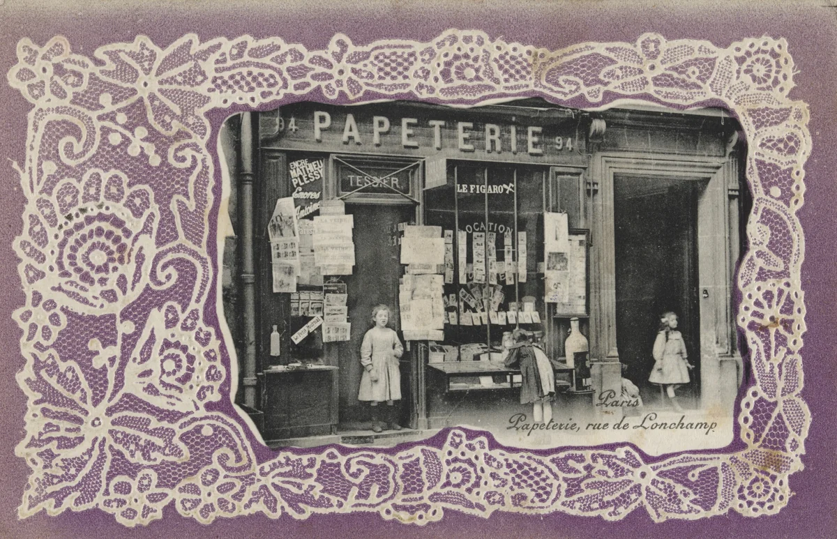 Papeterie Tessier, 94, rue de Longchamp, Édition Tessier, Paris by Unidentified Photographer, photograph, 1905