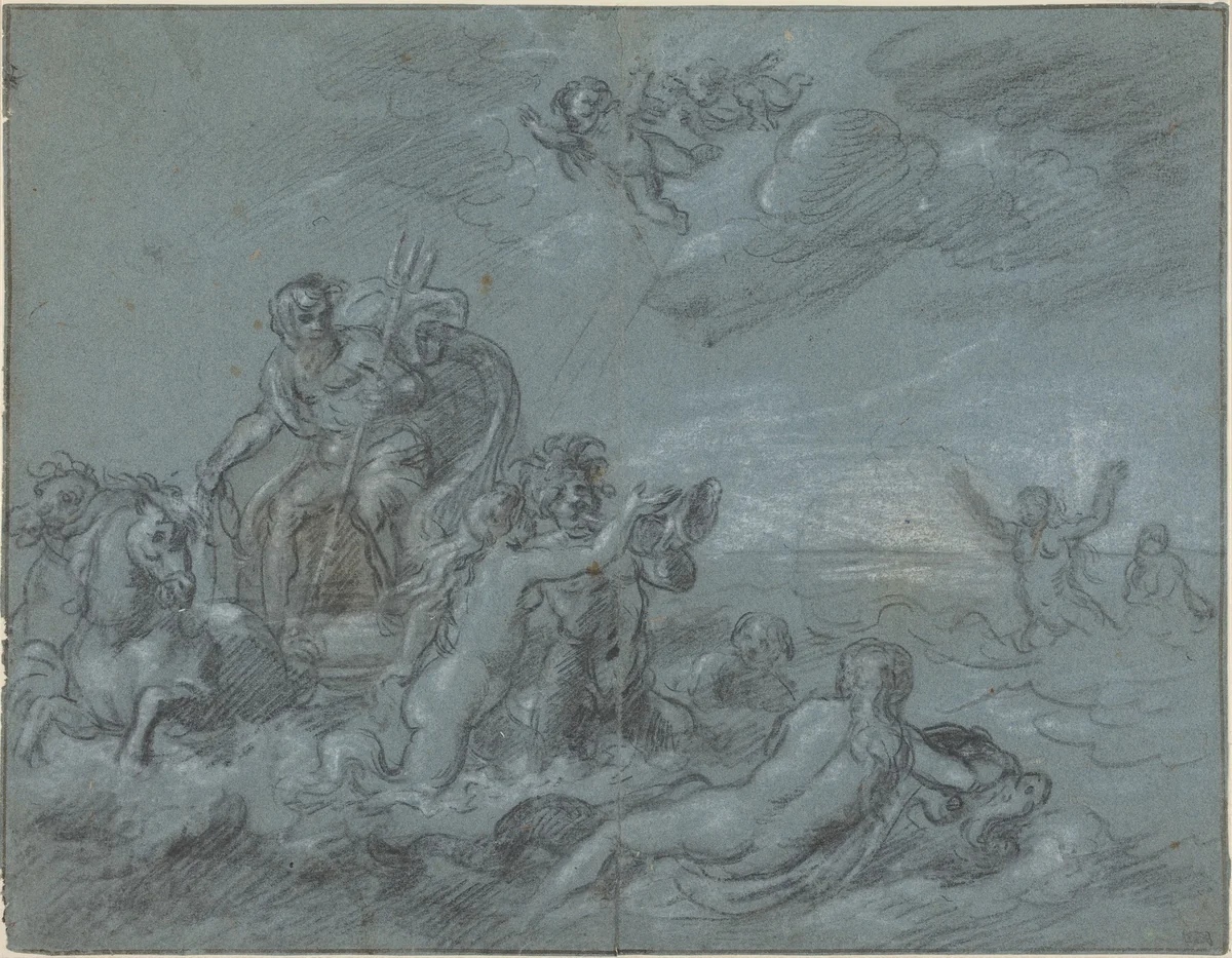 The Triumph of Neptune by French 18th Century, drawing, 1700-1799