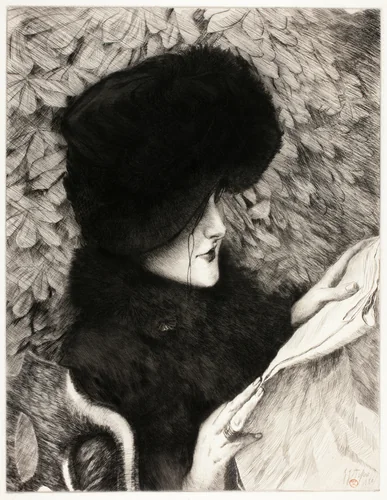 The Newspaper by James Tissot, print, 1883
