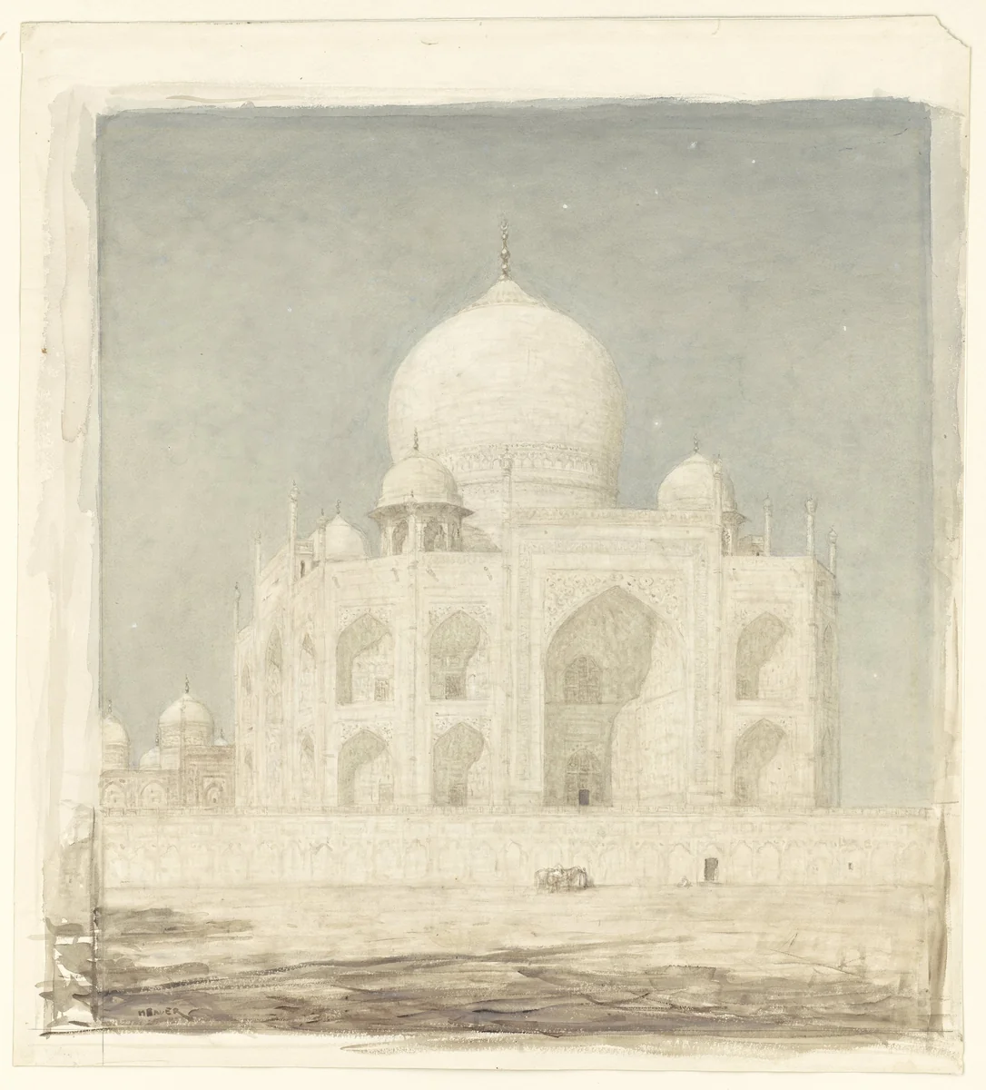 De Taj Mahal by Marius Bauer, drawing, 1898