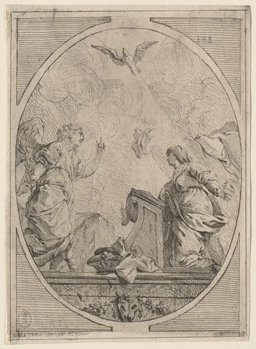The Annunciation by Pierre Hubert Subleyras, print, 1700-1799