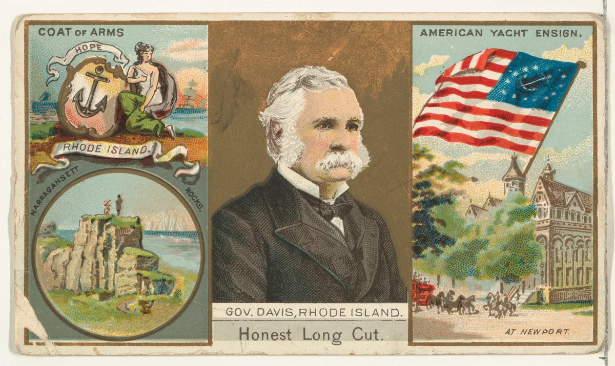 Governor Davis, Rhode Island, from "Governors, Arms, Etc." series (N133-1), issued by Duke Sons & Co. by W. Duke, Sons & Co., print, 1885-1892