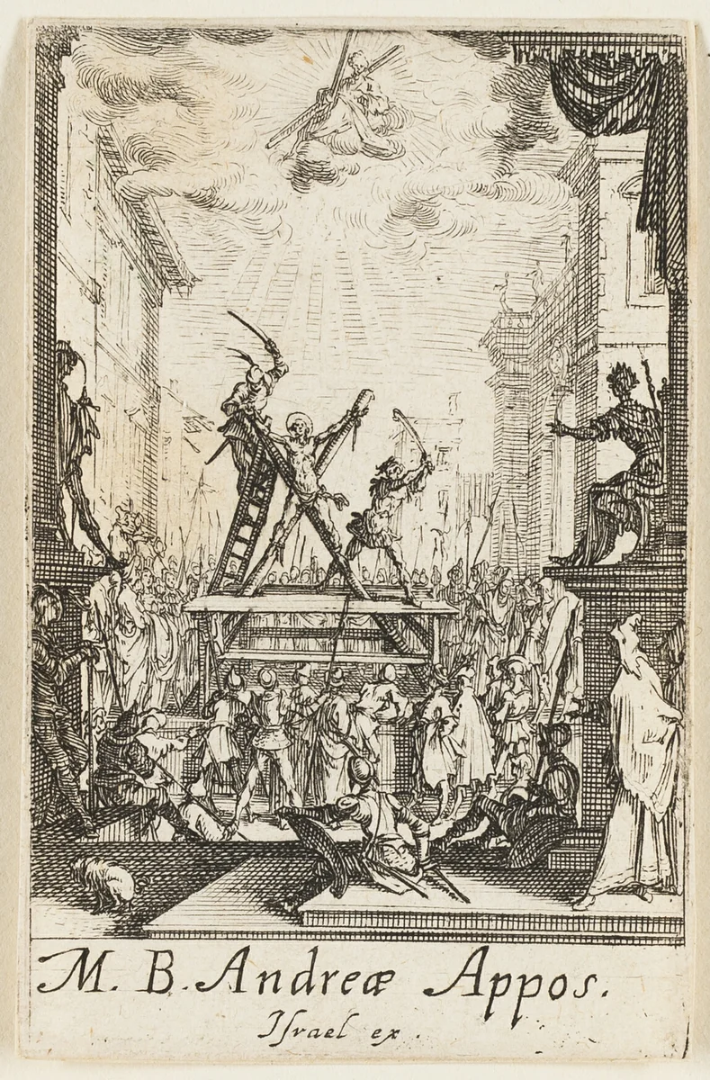 Martyrdom of Saint Andrew, plate three from The Martyrdoms of the Apostles by Jacques Callot, print, 1612-1635