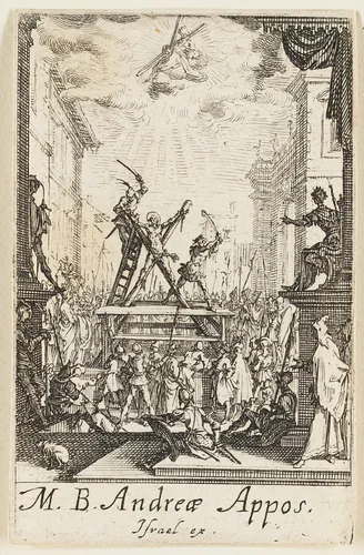 Martyrdom of Saint Andrew, plate three from The Martyrdoms of the Apostles by Jacques Callot, print, 1612-1635