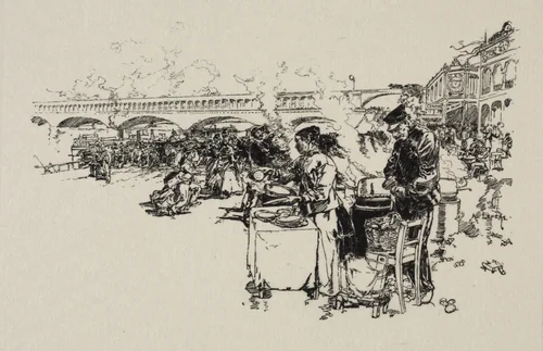 Debarcadère des bateaux-omnibus by Auguste Louis Lepère, print, 1870-1918