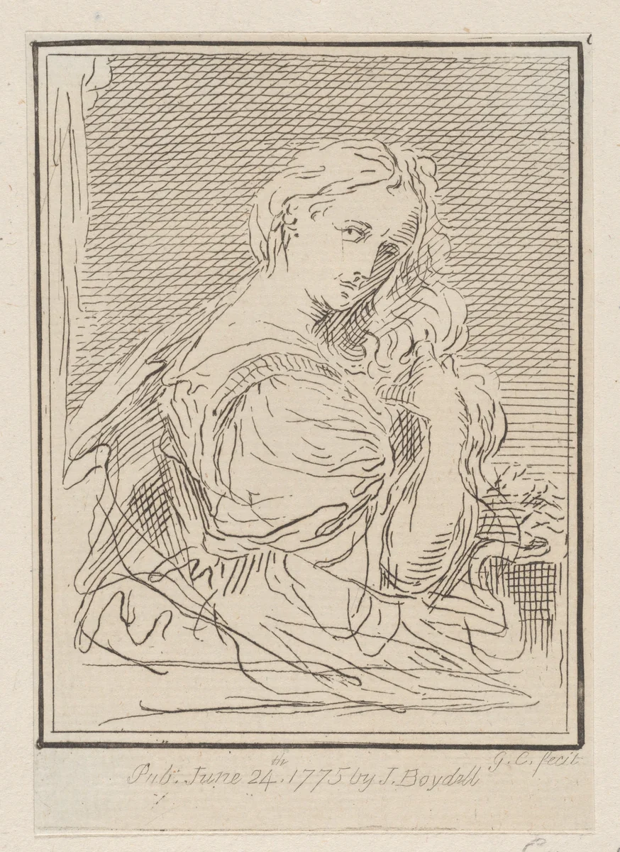 Woman combing her hair by Giuseppe Canale, print, 1775
