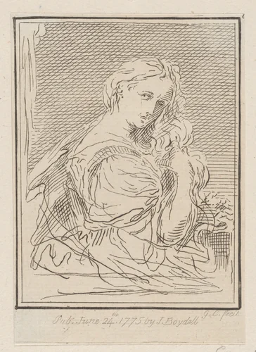 Woman combing her hair by Giuseppe Canale, print, 1775