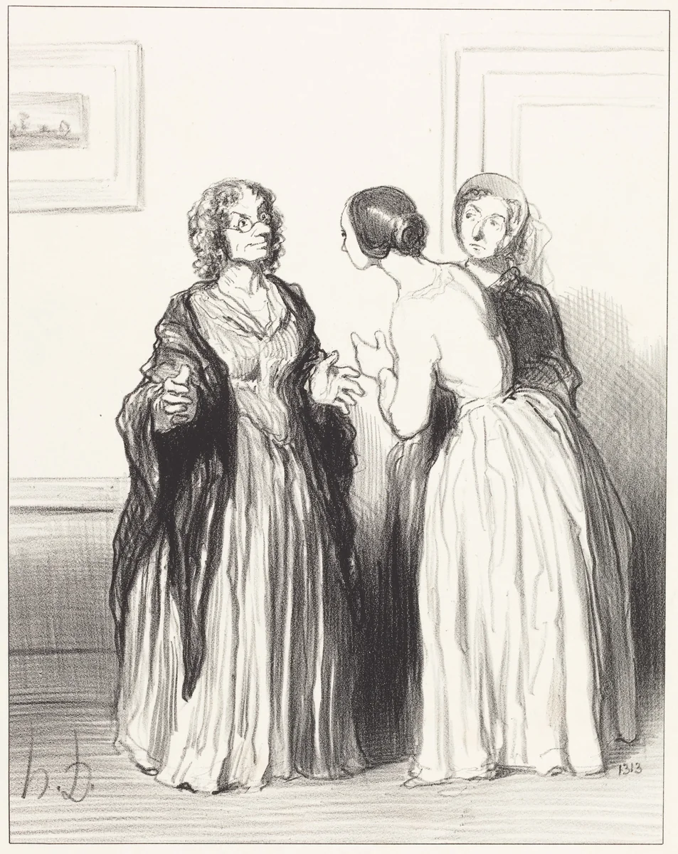 (1er Bas Bleu) - Profitons de l'occasion... by Honoré Daumier, print, 1852