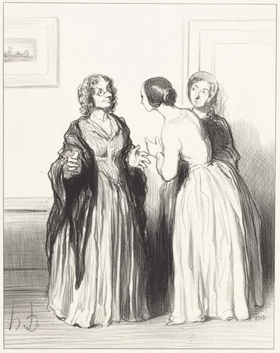 (1er Bas Bleu) - Profitons de l'occasion... by Honoré Daumier, print, 1852