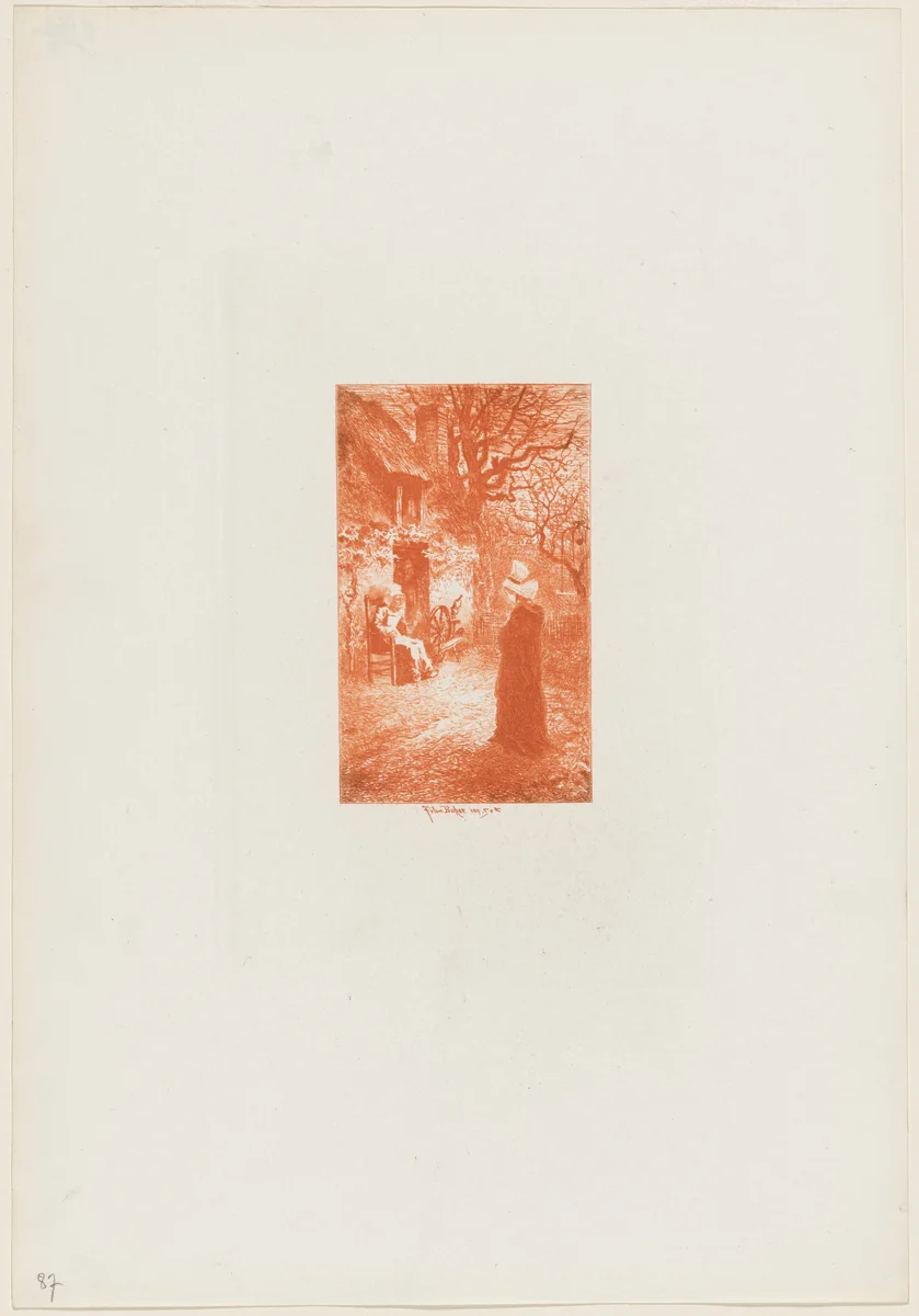 Elle venait lentement... by Félix-Hilaire Buhot, print, 1847-1898