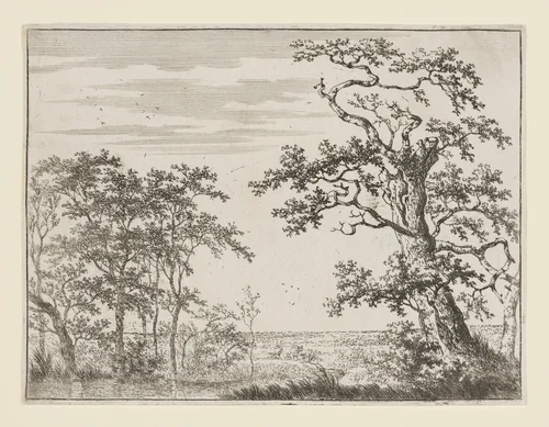 Landscape with Stream by Adriaen Hendriksz. Verboom, print, 1650-1670