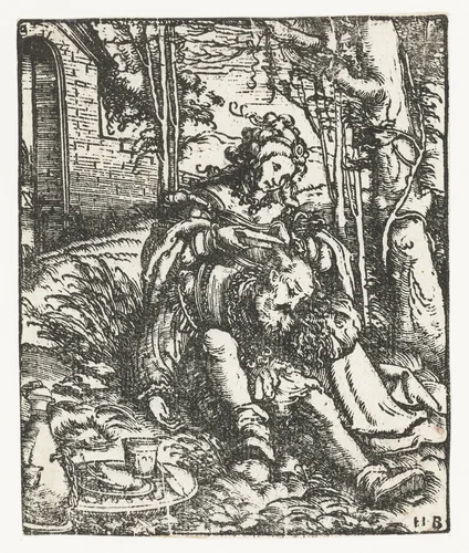 Simson en Delila by Unknown, print, 1483-1531
