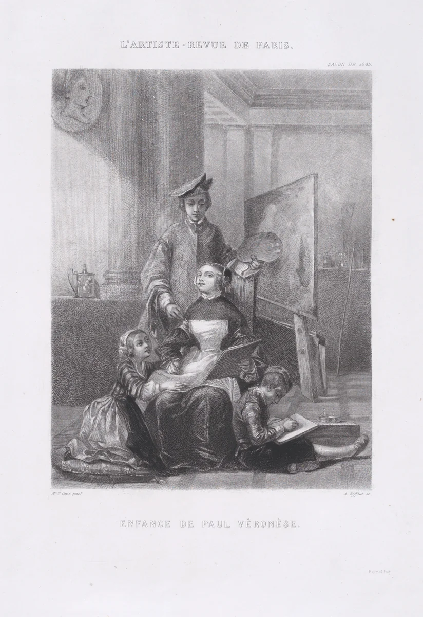 The Childhood of Paolo Veronese, from "L'Artiste" by Adolphe Pierre Riffaut, print, 1845