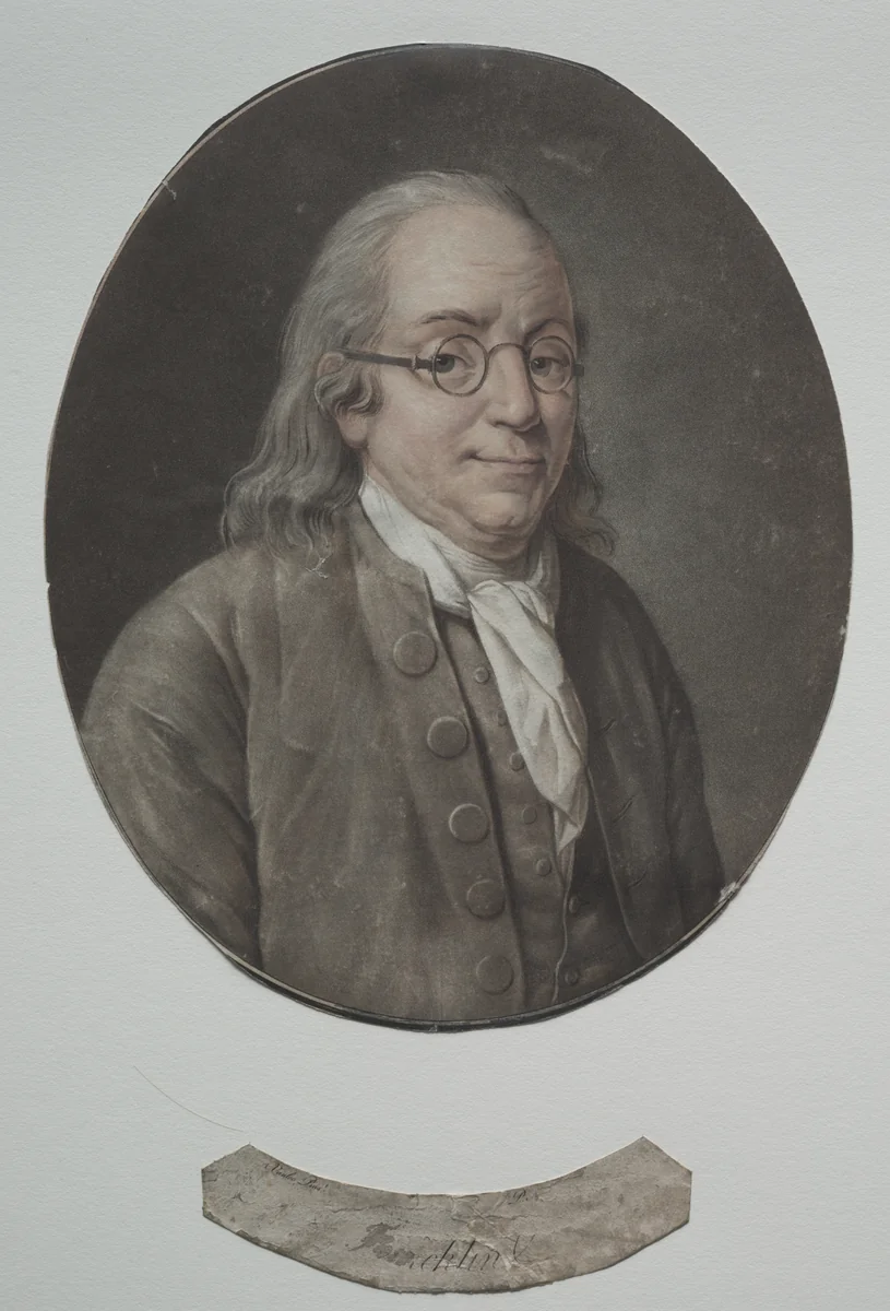 Benjamin Franklin by Pierre-Michel Alix, print, 1790-1795