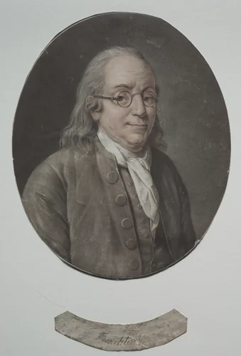 Benjamin Franklin by Pierre-Michel Alix, print, 1790-1795