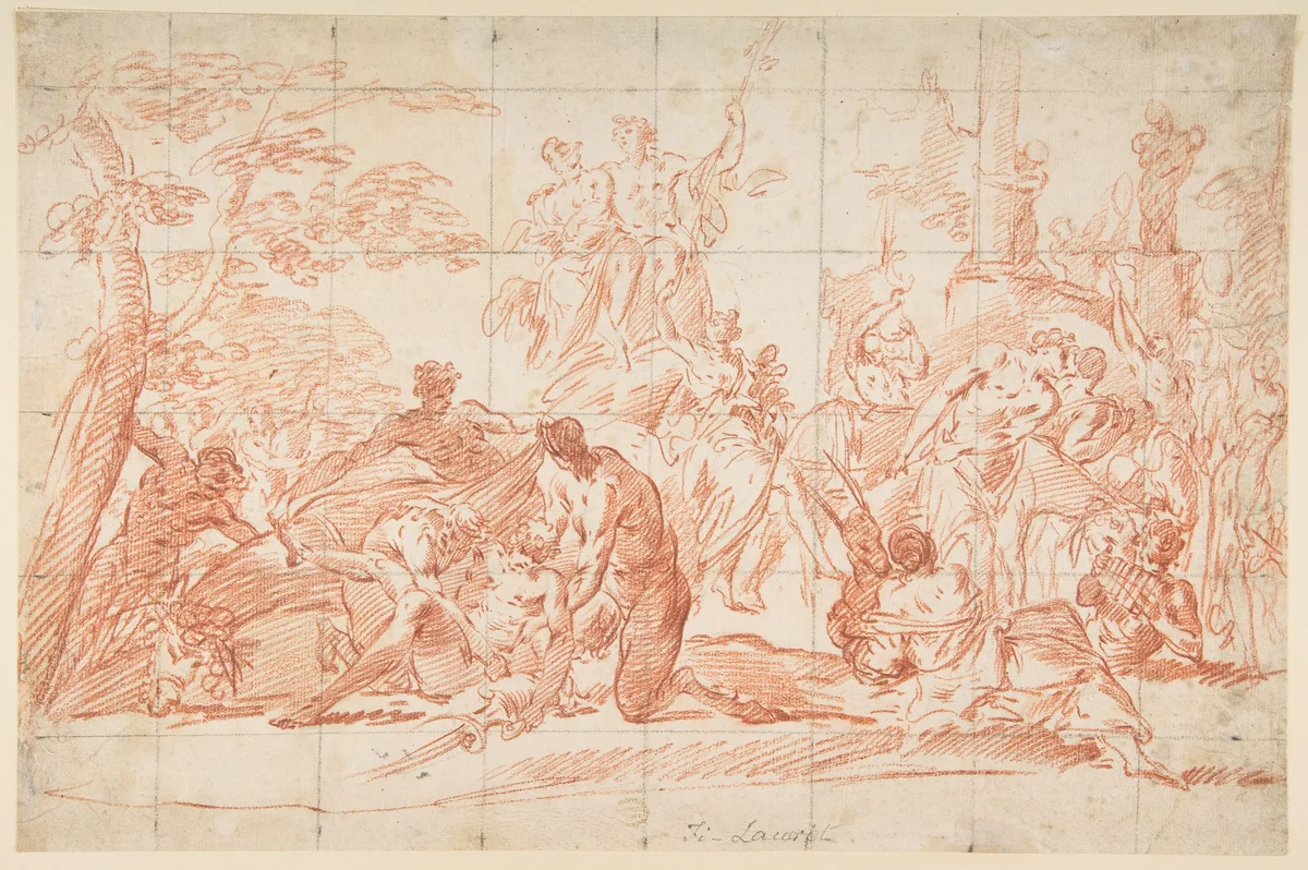 Bacchanals by anonymous, drawing, 1700-1799