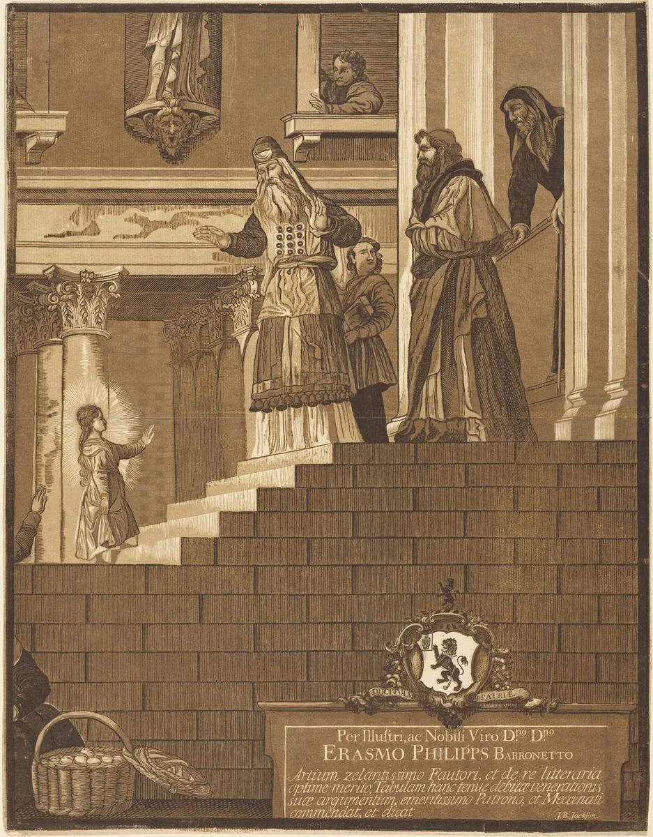 Presentation of the Virgin in the Temple by John Baptist Jackson, print, 1701-1780