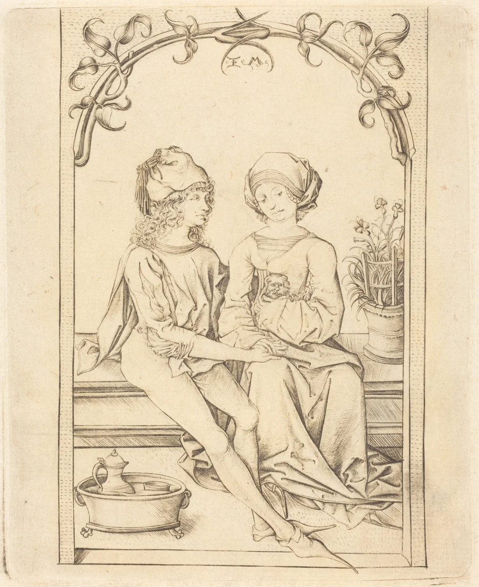 The Lovers by Israhel van Meckenem, print, 1490