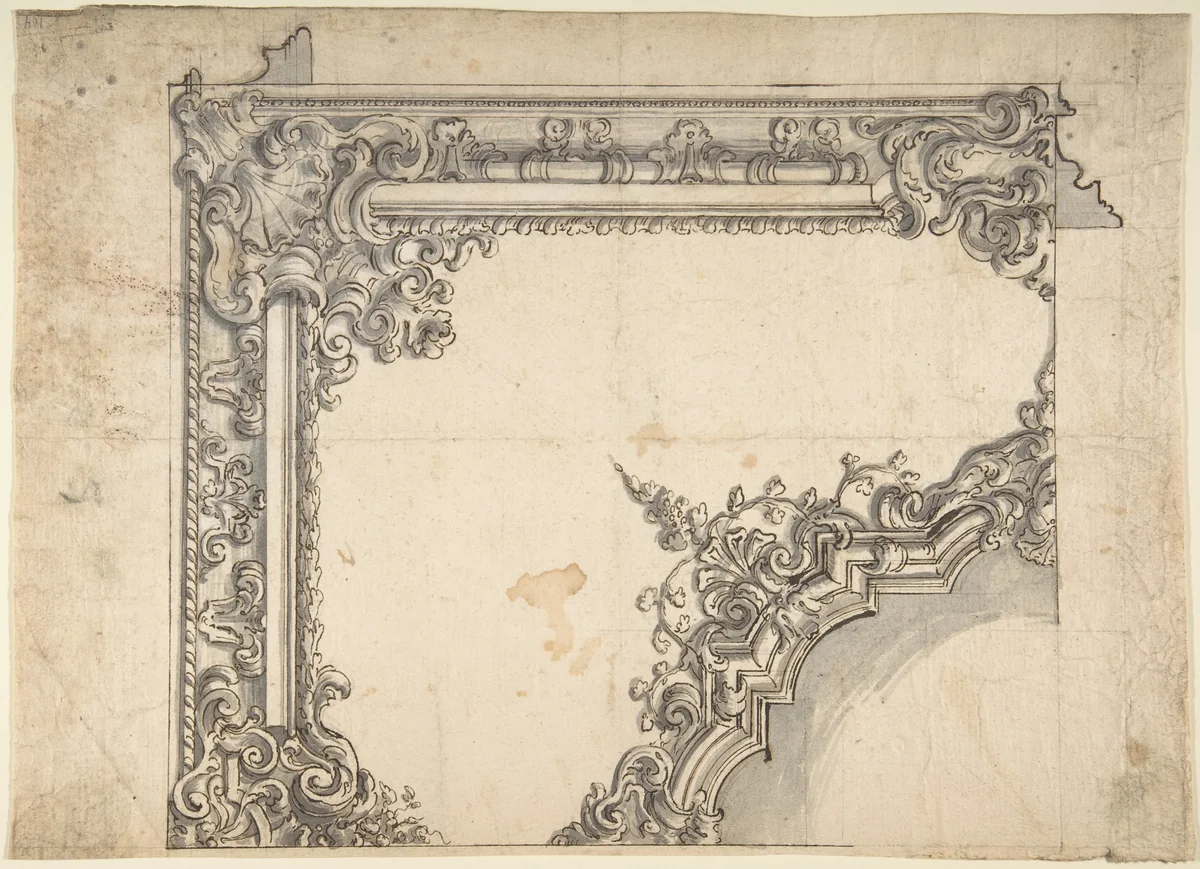 Design for One Quarter of a Ceiling by anonymous, drawing, 1700-1780