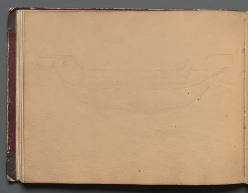 Album with Views of Rome and Surroundings, Landscape Studies, page 19b: Sketch of a boat by Franz Nadorp, book, 1830-1870