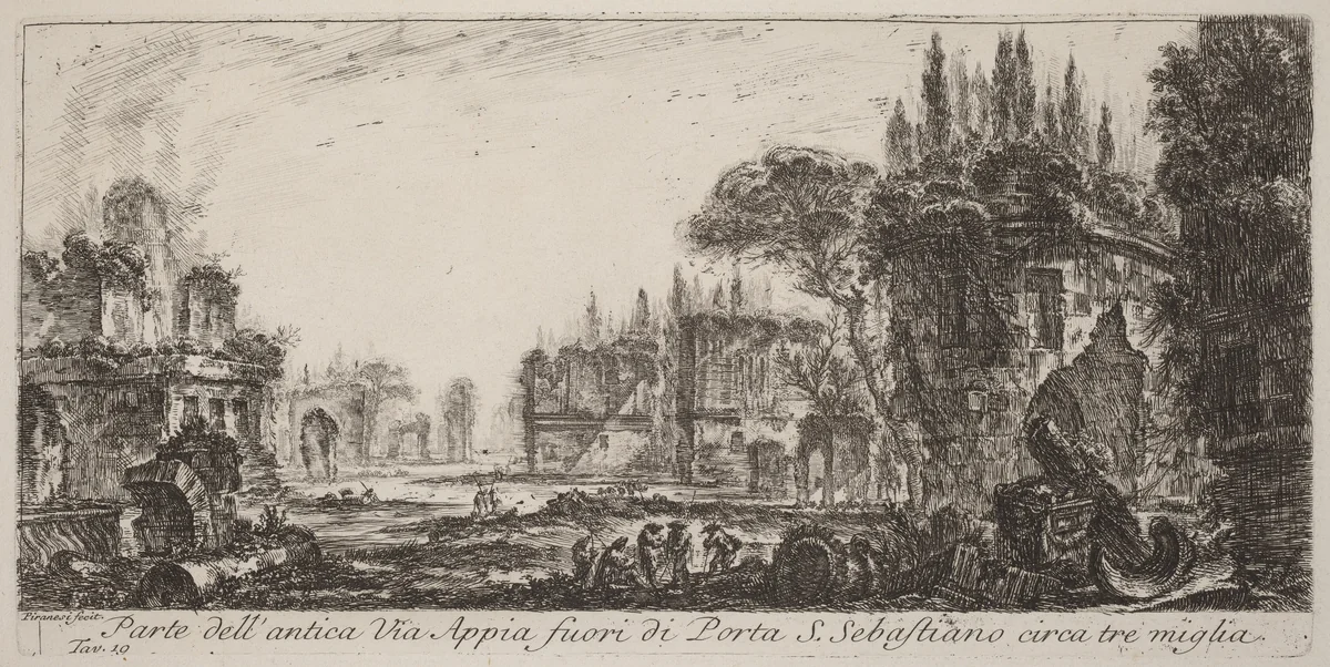 Parte dell'antica Via Appia fuori de Porta S. Sebastiano by Giovanni Battista Piranesi, portfolio, 1748