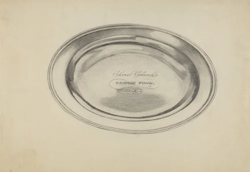 Silver Communion Plate by Ella Sterling, index of american design, 1935-1942