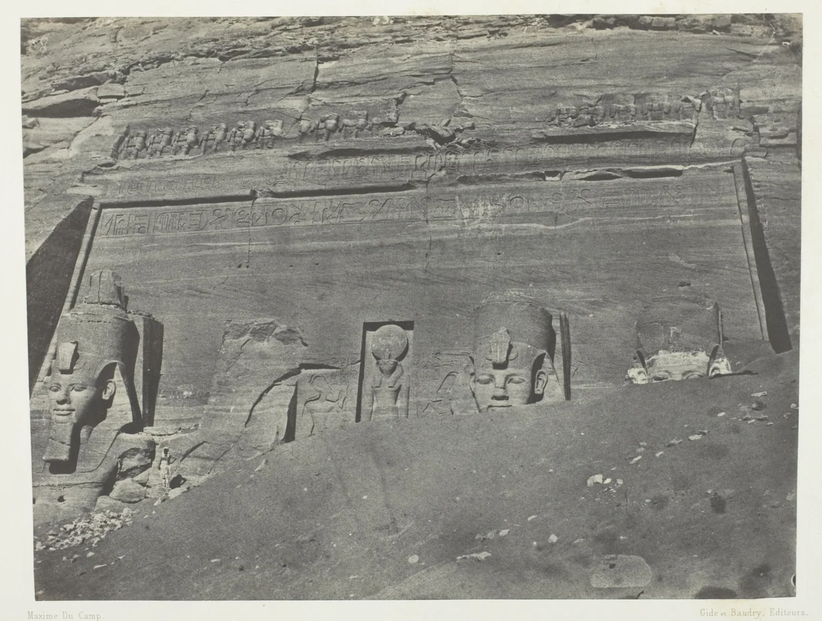 Ibsamboul, Vue Générale Du Grand Spéos De Phrè; Nubie, plate 102 from the album "Egypte, Nubie, Palestine et Syrie" (1852) by Maxime Du Camp, photograph, 1849-1851