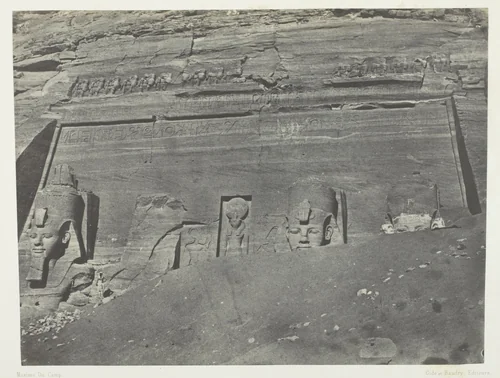 Ibsamboul, Vue Générale Du Grand Spéos De Phrè; Nubie, plate 102 from the album "Egypte, Nubie, Palestine et Syrie" (1852) by Maxime Du Camp, photograph, 1849-1851