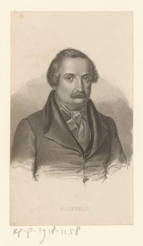 Portret van August Lewald by Wenzel Pobuda, print, 1807-1907