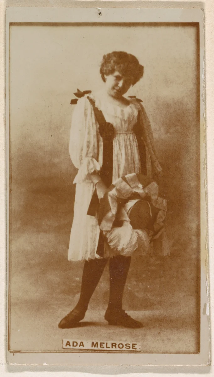 Ada Melrose, from the Actresses series (N245) issued by Kinney Brothers to promote Sweet Caporal Cigarettes by Kinney Brothers Tobacco Company, photograph, 1890