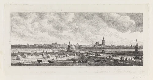 Gezicht op 's Gravenhage by Julius Jacobus van de Sande Bakhuyzen, print, 1845-1885