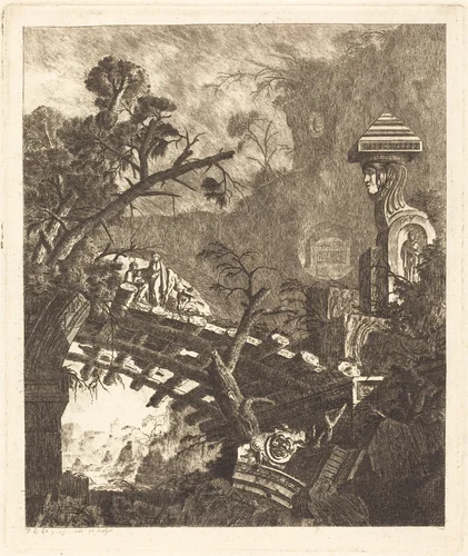 The Flight into Egypt by Jean Laurent Legeay, print, 1768