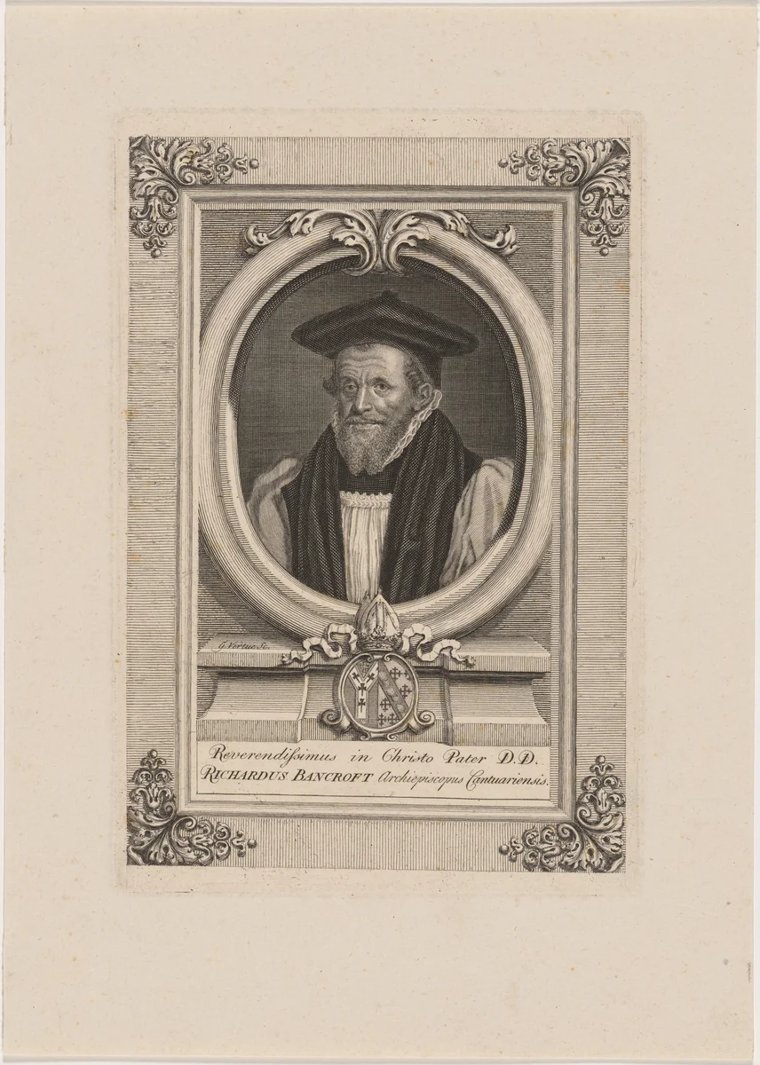 Richard Bancroft, Archbishop of Canterbury by George Vertue, print, 1745