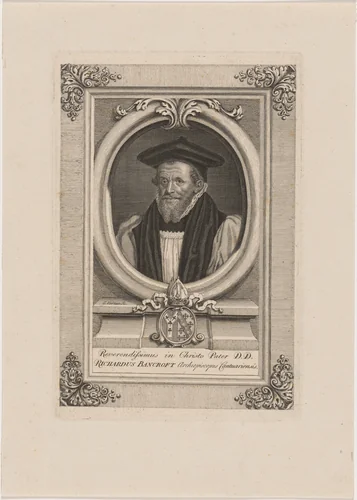 Richard Bancroft, Archbishop of Canterbury by George Vertue, print, 1745