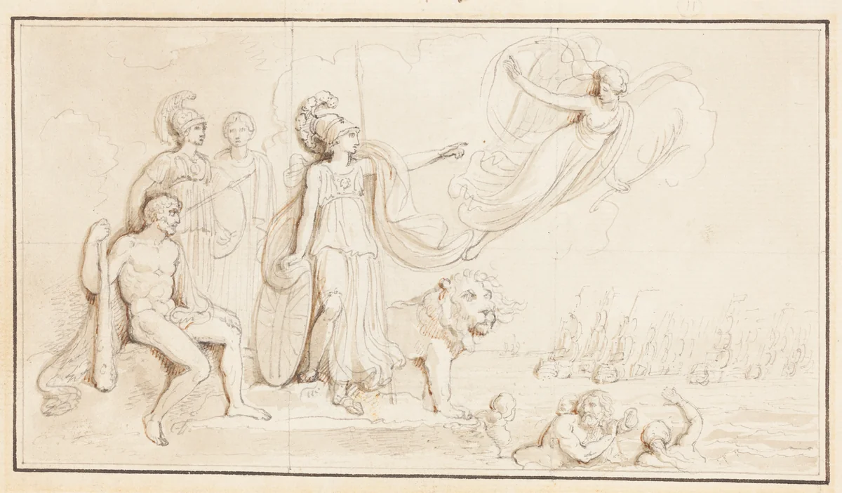 An Allegory of Britain's Naval Might by Robert Smirke, drawing, 1752-1845