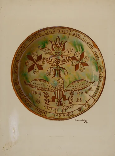 Pa. German Plate by Eugene Shellady, index of american design, 1937