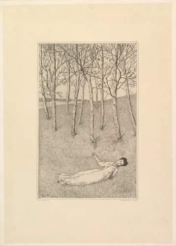 Frühlingsanfang, from the series "Radierte Skizzen" by Max Klinger, print, 1870-1920
