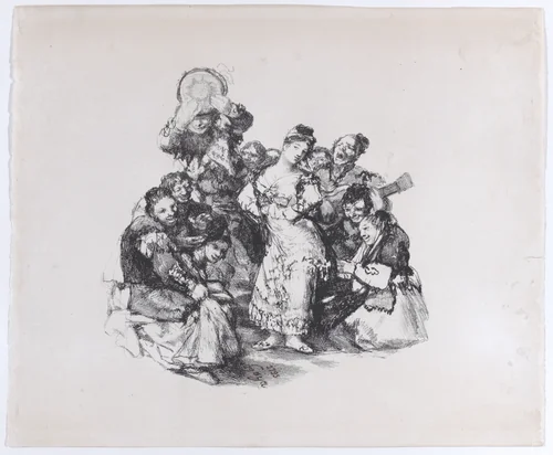 The Andalusian dance (El Vito) by Goya, print, 1819-1829