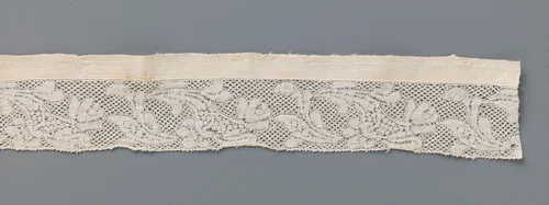 Tussenzetsel van kloskant met twee verschillende soorten bloemen aan een zich splitsende steel by anonymous, book, 1750-1799