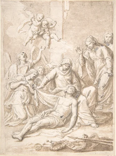 Pietà by anonymous, drawing, 1600-1700