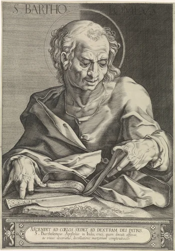 Apostel Bartholomeus by Egbert van Panderen, print, 1590-1637
