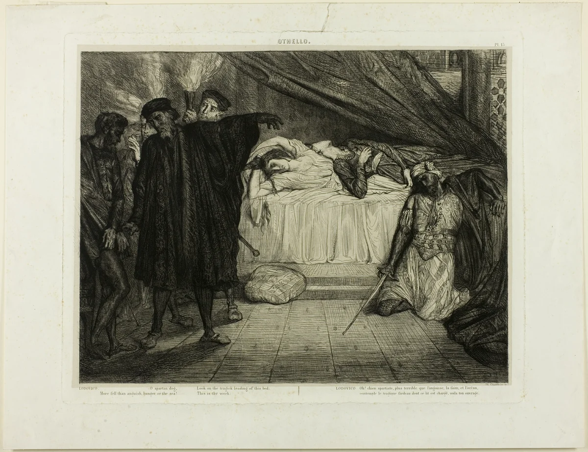 O Spartan dog, plate fifteen from Othello by Théodore Chassériau, print, 1844