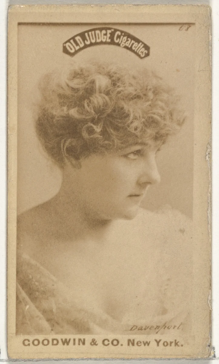 Davenport, from the Actors and Actresses series (N171) for Old Judge Cigarettes by Goodwin & Company, photograph, 1886-1890