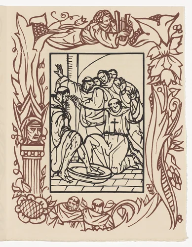 Plate (page 397) from Les Petites Fleurs de St. François (The Little Flowers of St. Francis) by Émile Bernard, illustrated book, 1928