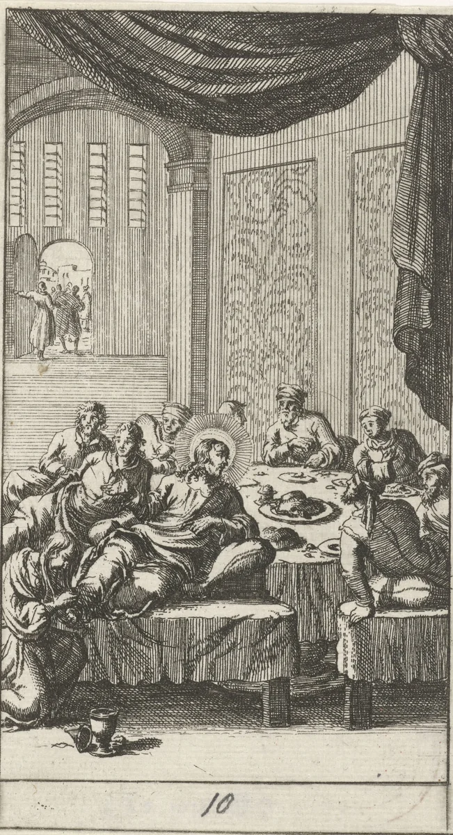 Christus gezalfd door een zondares by anonymous, print, 1681-1762