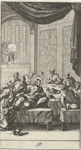 Christus gezalfd door een zondares by anonymous, print, 1681-1762