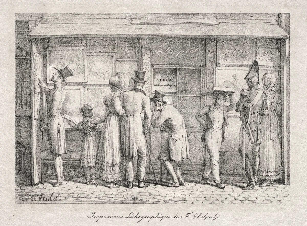Delpech Lithographic Print Shop by Carle Vernet, print, 1813-1823